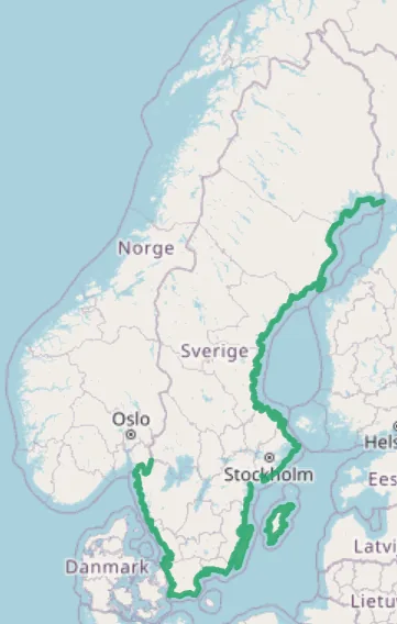 Utbredningskarta – var Grönslick växer i Sverige