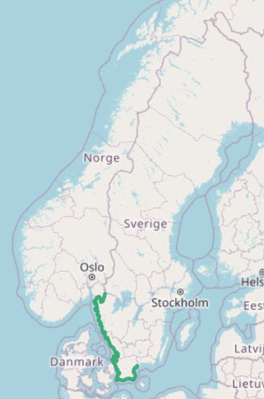 Utbredningskarta – var Röd slemsnärja växer i Sverige
