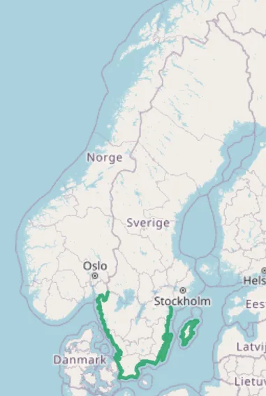 Utbredningskarta – var Sågtång växer i Sverige