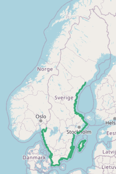 Utbredningskarta – var Snärjtång växer i Sverige